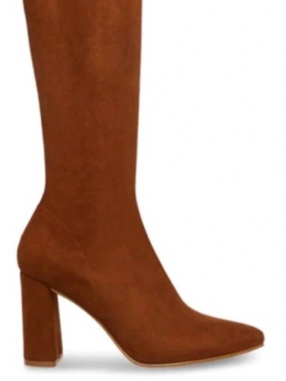 Steve Madden Tall Suede Over-the-Knee Block Heel Boot in Chestnut Brown